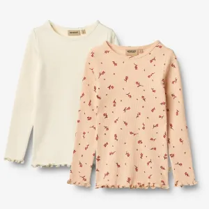 2 Rib T-shirts L/S Ida - rose water flowers