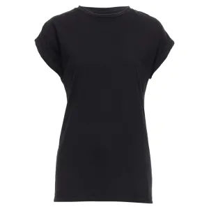 Balmain Cotton Rolled Cuff Cap Sleeve Minimal Tshirt