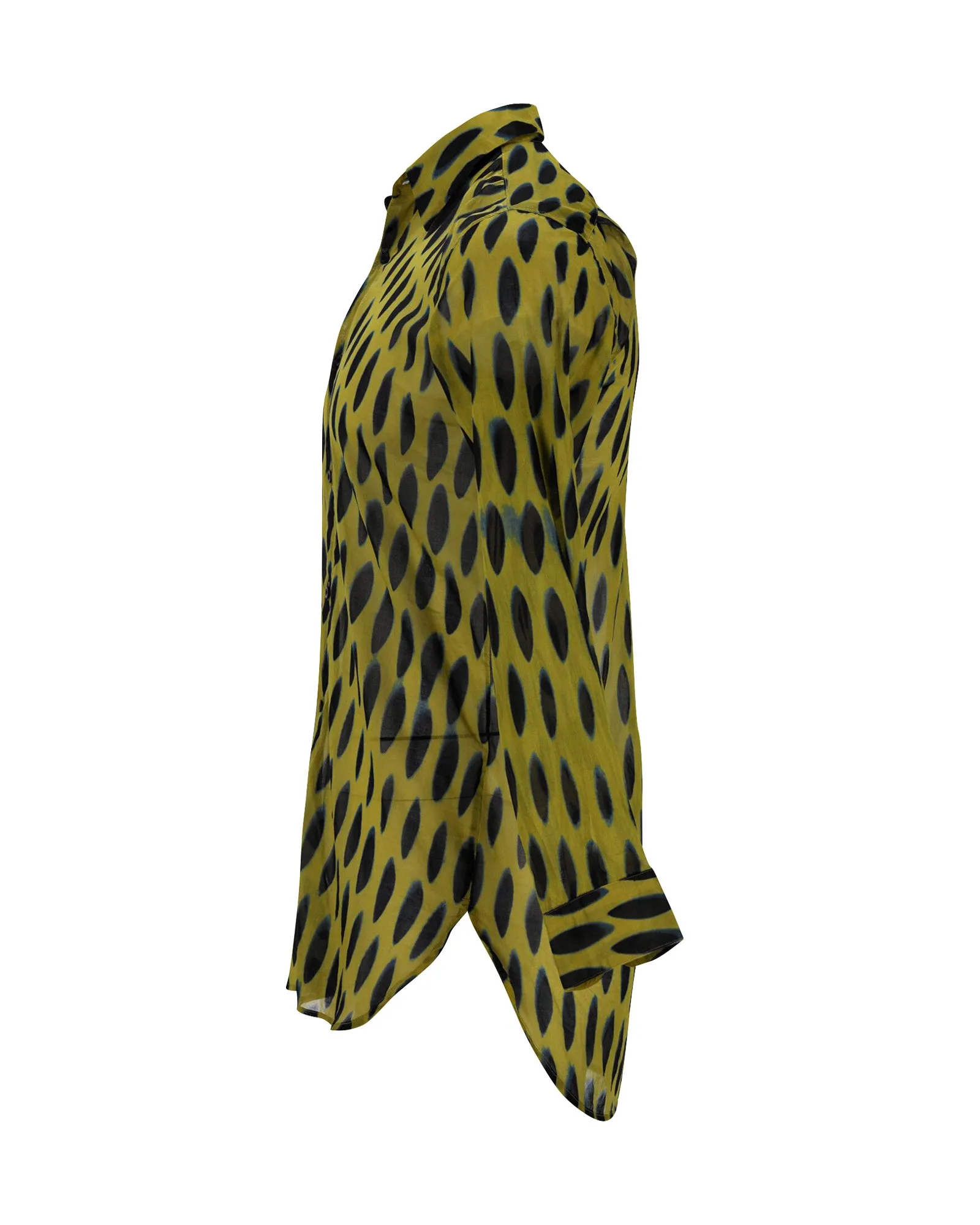 Dries Van Noten Printed Shirt in Yellow Print Cotton