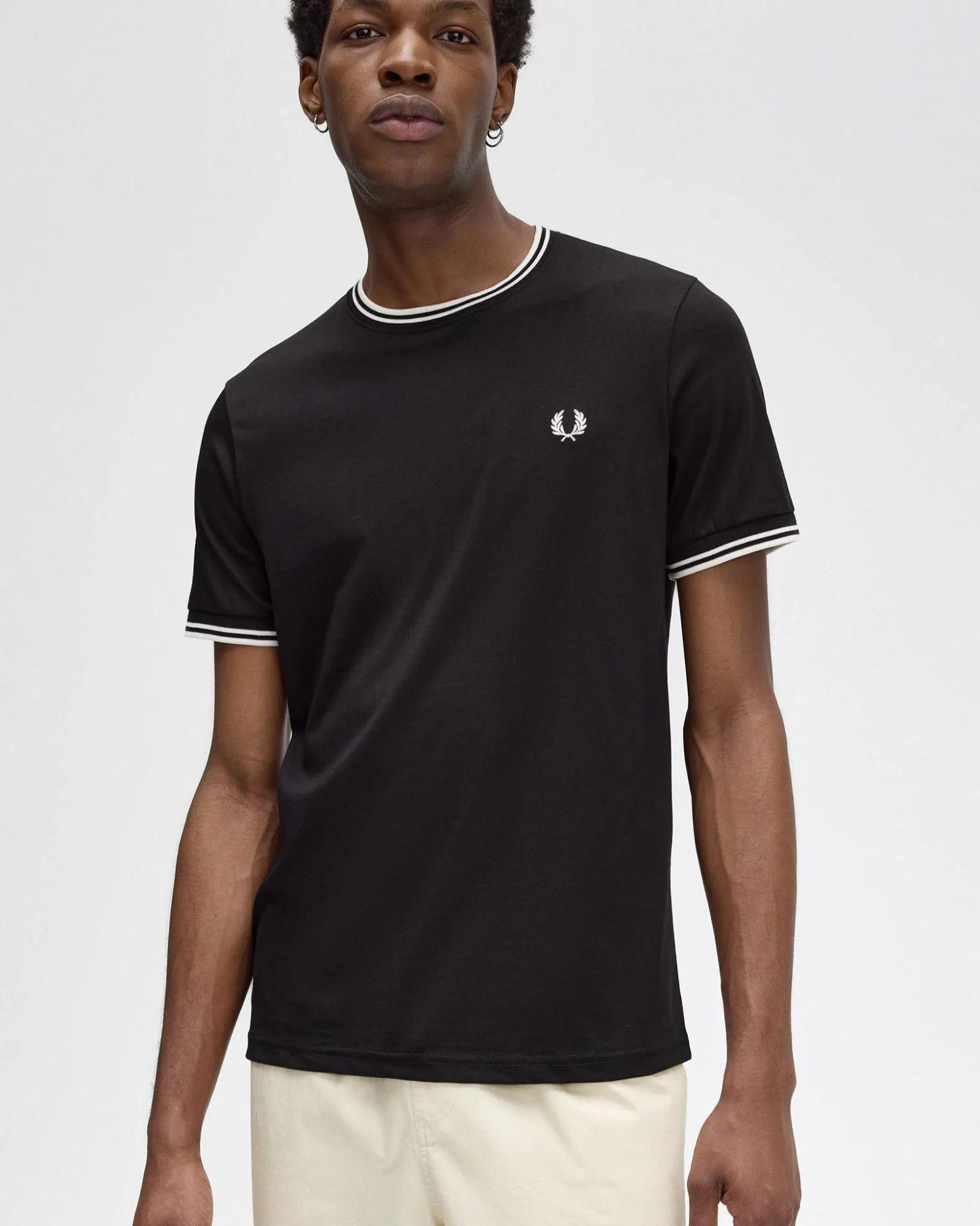 Fred Perry Twin Tipped T Shirt - Black