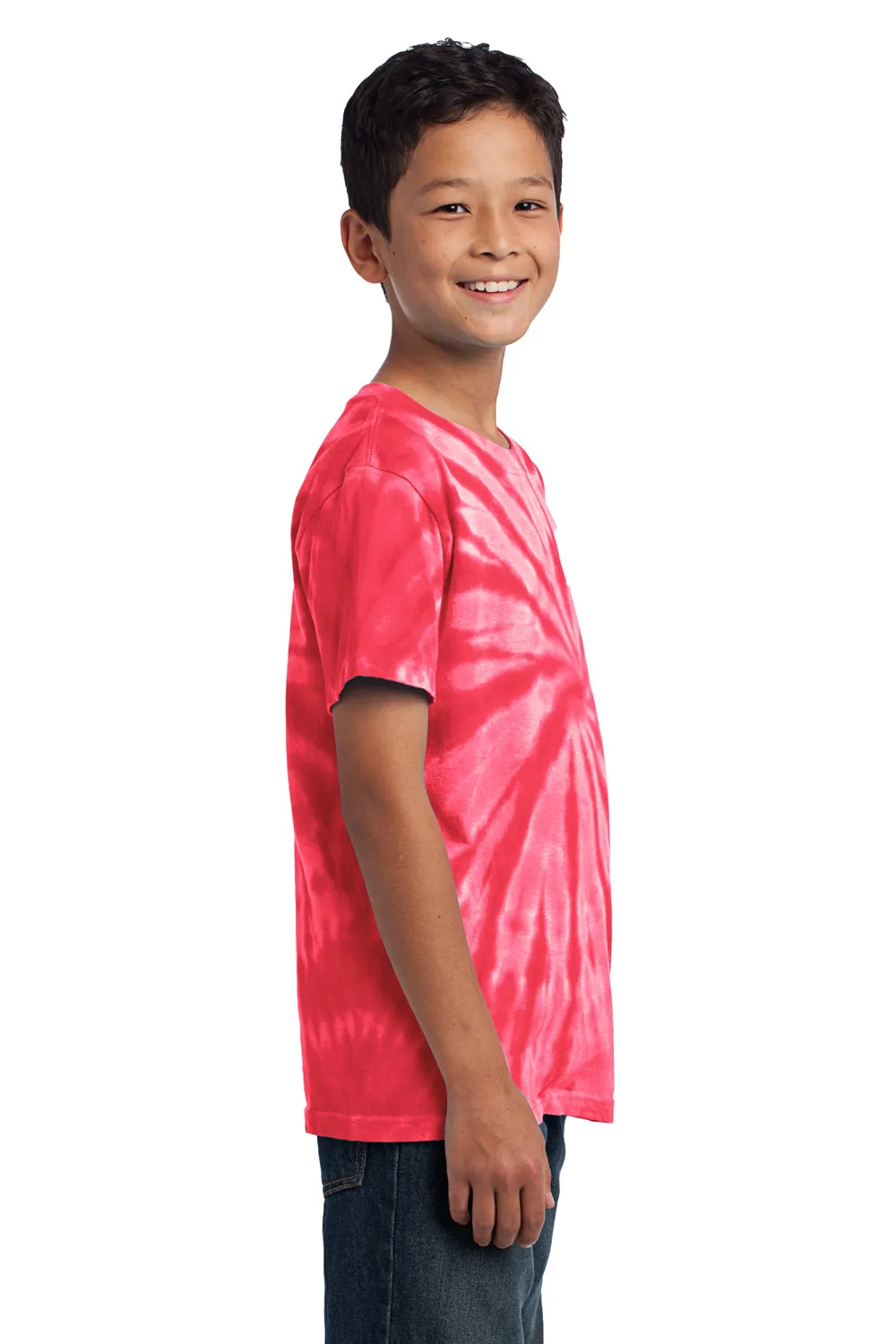 Port & Company Youth Tie-Dye Short Sleeve Crewneck T-Shirt - Red