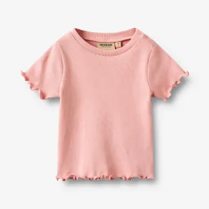Rib T-shirt S/S Alicia - rose