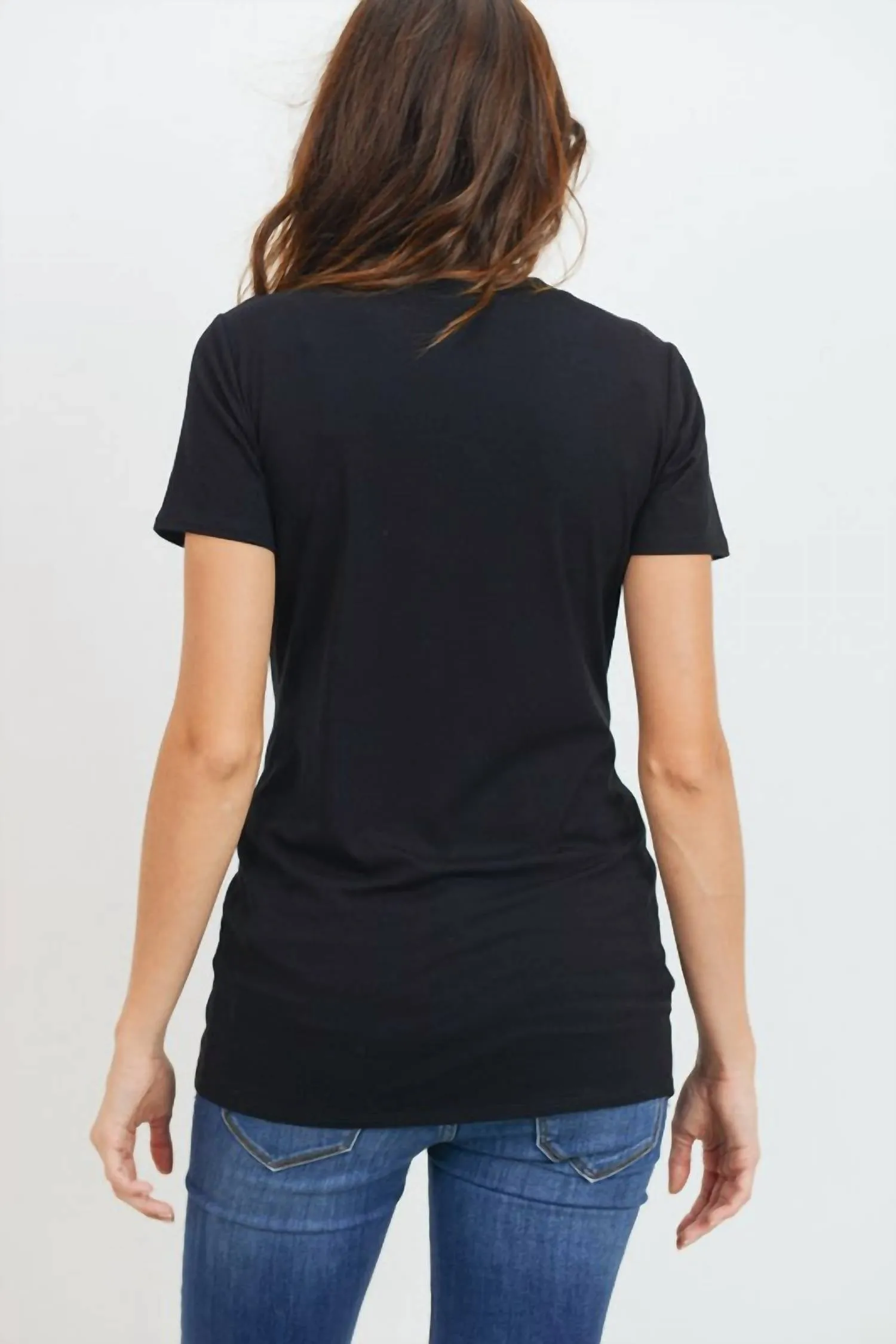 Short Sleeve Maternity Tee In Black