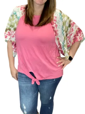 Tie-Dye Flyaway Tee In Pink