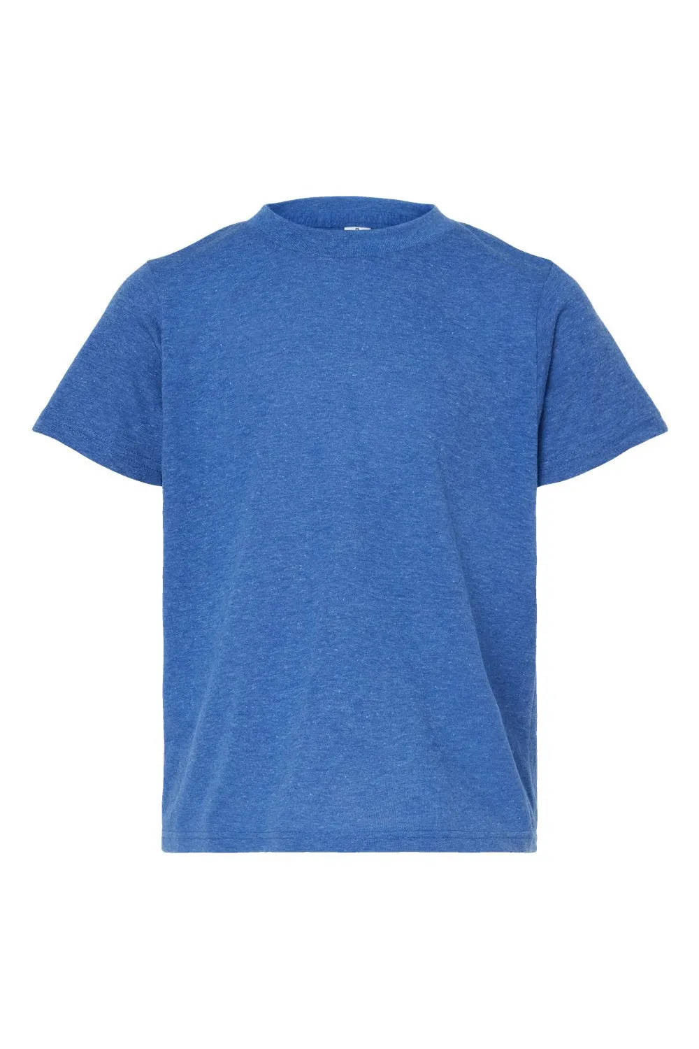 Tultex Youth Poly-Rich Short Sleeve Crewneck T-Shirt - Heather Royal Blue